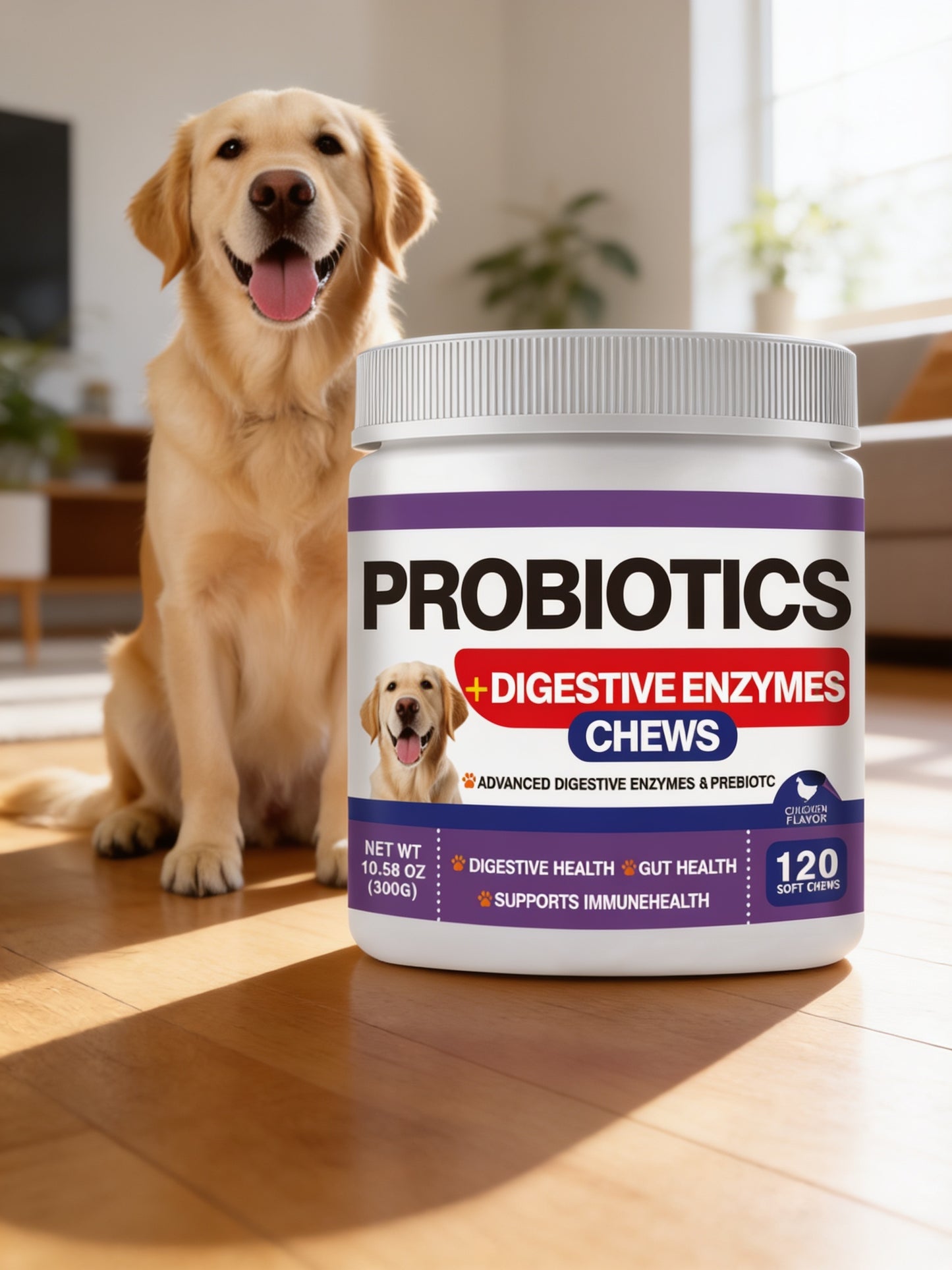 ProbioDigest™ - Fermenti Lattici e Enzimi Digestivi per Cani | 120 Masticabili | Anti Coprofagia e Alito Fresco