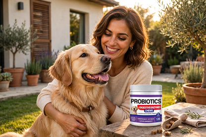 ProbioDigest™ - Fermenti Lattici e Enzimi Digestivi per Cani | 120 Masticabili | Anti Coprofagia e Alito Fresco